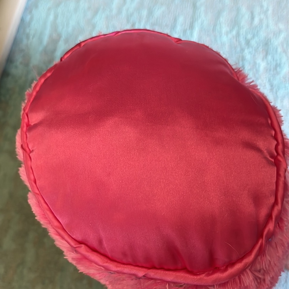 Justice pink bolster pillow with heart sequins. - Picture 2 of 2